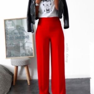 Zara L high-rise side-zip Trouser Pant